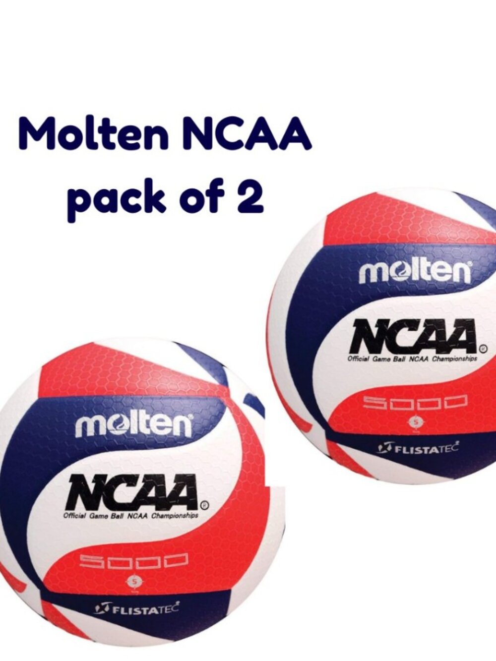 Molten V5M5000-3N Flistatec NCAA Volleyball Red/White/Blue(Pack of 2)